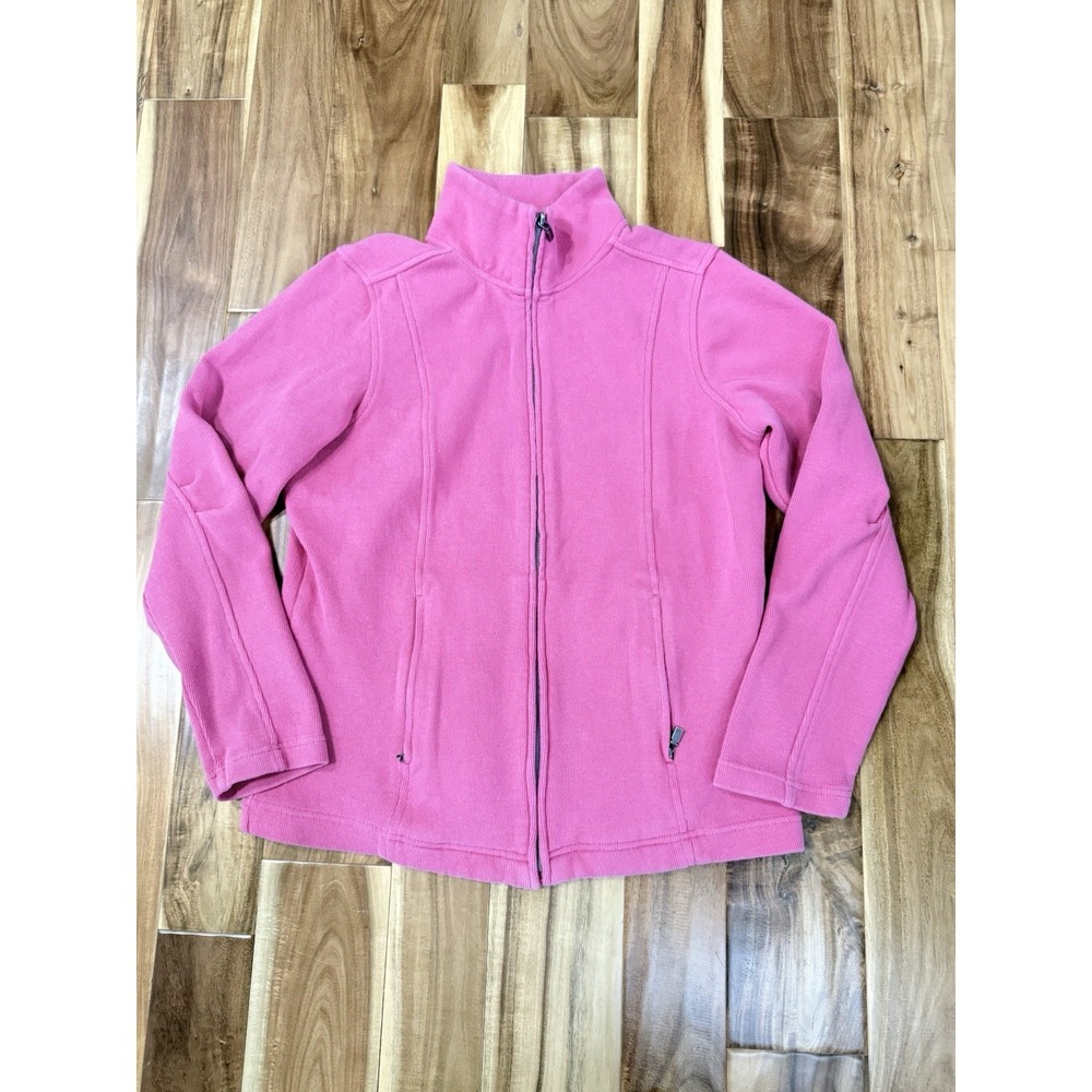 Lady Hagen Sweatshirt Sweater Women's Large Pink Long Sleeve Full Zip Golf